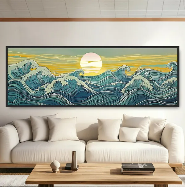 Traditional Japanese Wave Minimalist Ocean Art Print