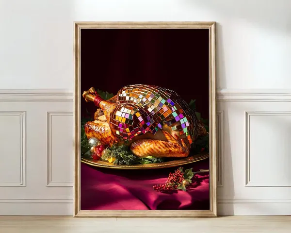 Disco Turkey Print, Funny Thanksgiving Kitchen Art