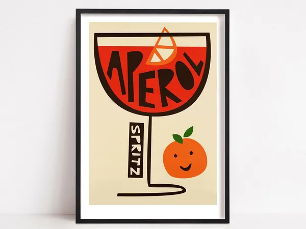 Spritz Cocktail Kitchen Art, Mid-Century Retro Poster