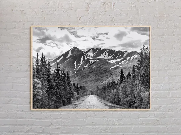 Black and White Alaska Travel Poster, United States