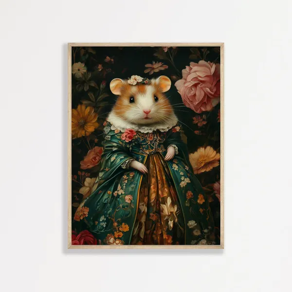 Royal Hamster Vintage Victorian Portrait Art Print