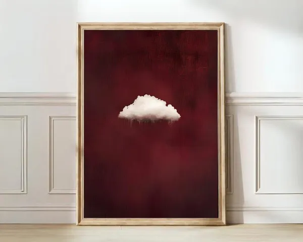 Burgundy Cloud Painting, Minimalist Nursery Art Print