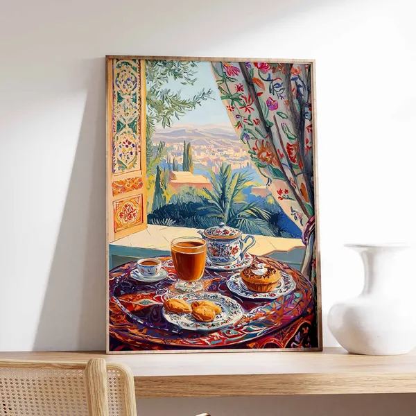 Islamic Food Poster, Arabic Kitchen Art Print