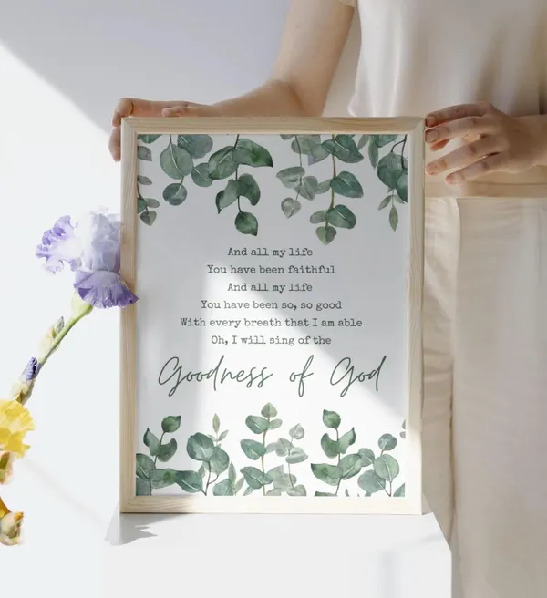 Goodness Of God Christian Lyric Wall Decor Print