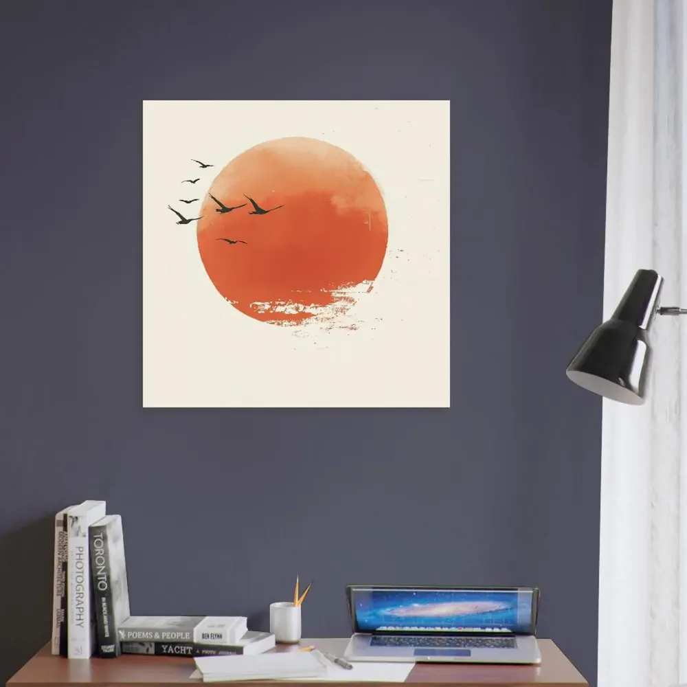 Square Orange Vintage Travel Poster - Image 2