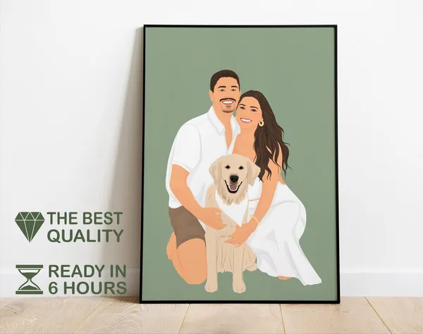 Custom Faceless Portrait Illustration Art Print