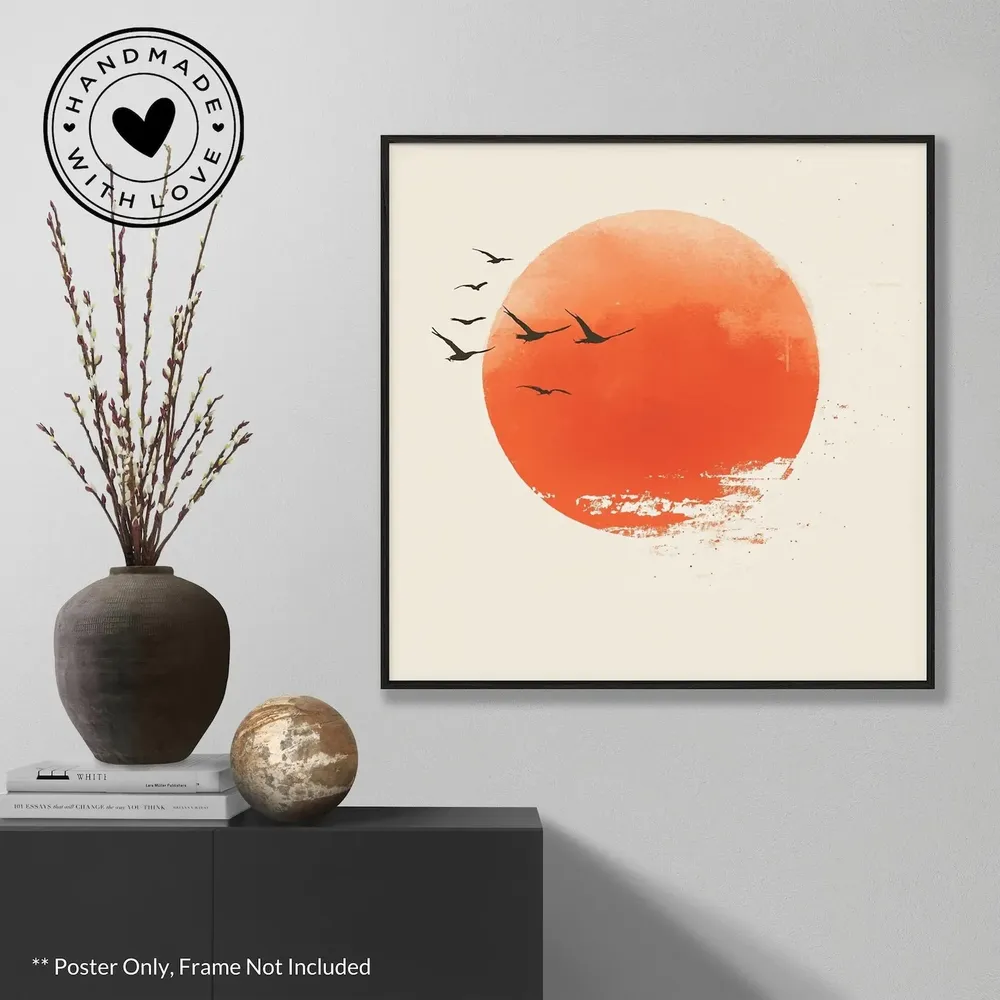 Square Orange Vintage Travel Poster