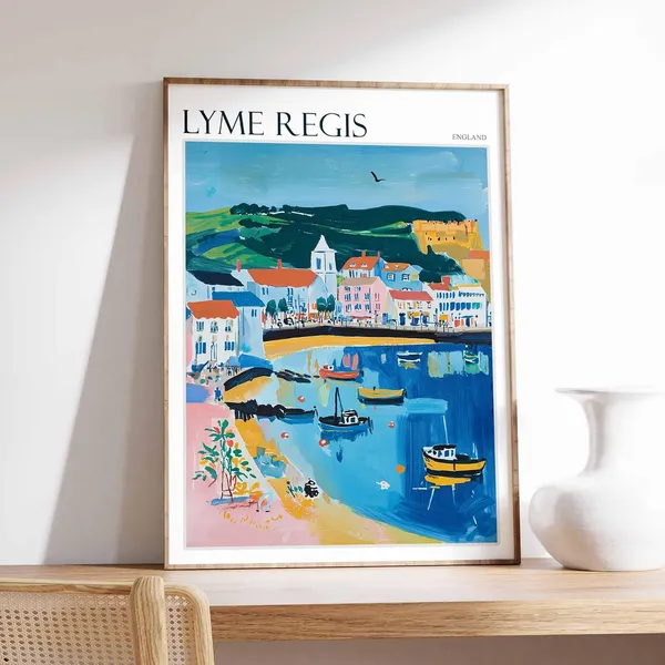 Lyme Regis Travel Poster, Dorset Coastal Decor