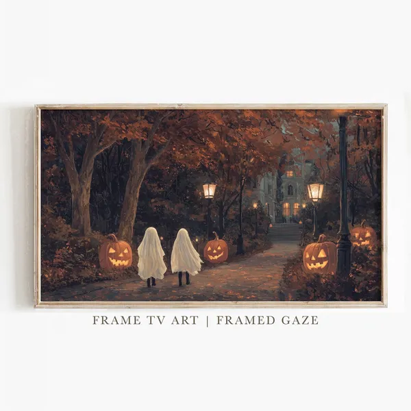 Ghost Costumes Halloween Autumn Art Print