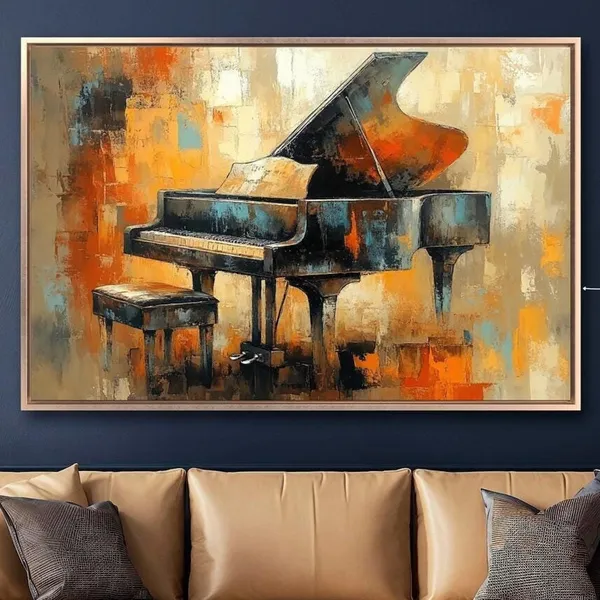Grand Piano Abstract Art Print, Music Wall Decor