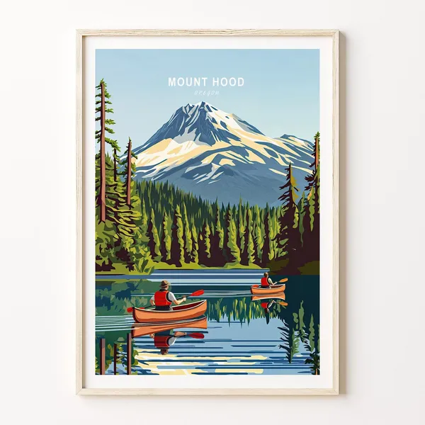 Mount Hood Oregon Travel Poster, Travel Poster