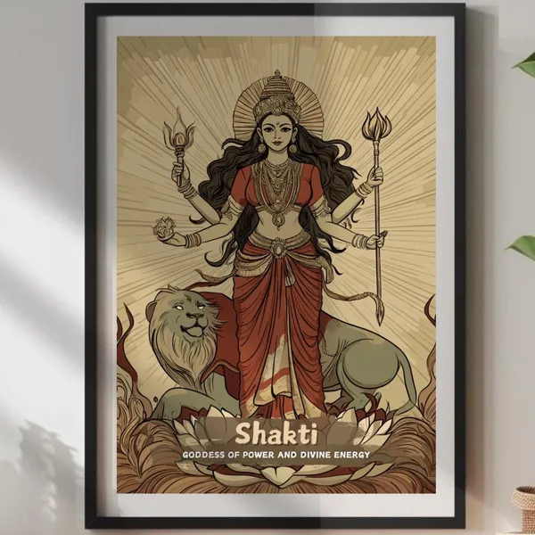 Shakti Hindu Goddess Of Power, Spiritual Art Print
