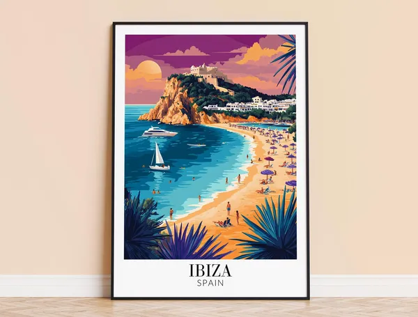 Ibiza Travel Print, Spain Travel Poster