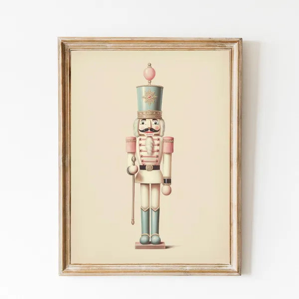 Christmas Nutcracker Poster, Nursery Decor, Minimalist