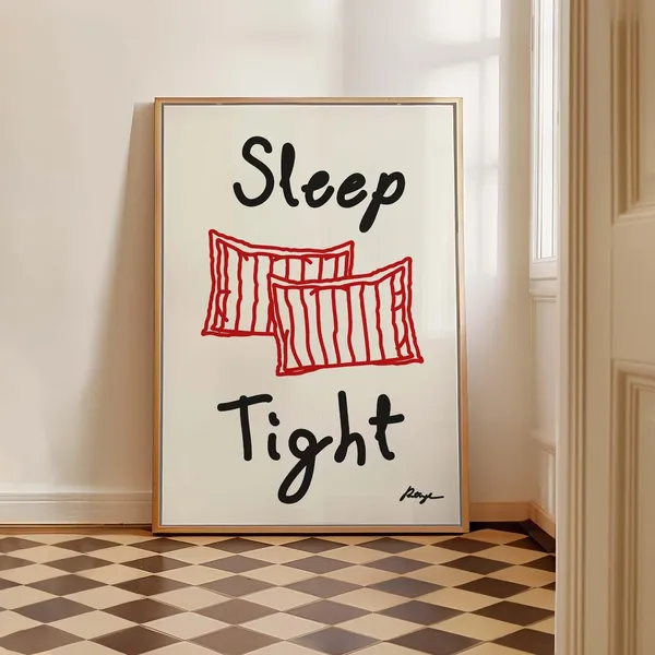 Sleep Tight Hand Drawn Bedroom Art Print