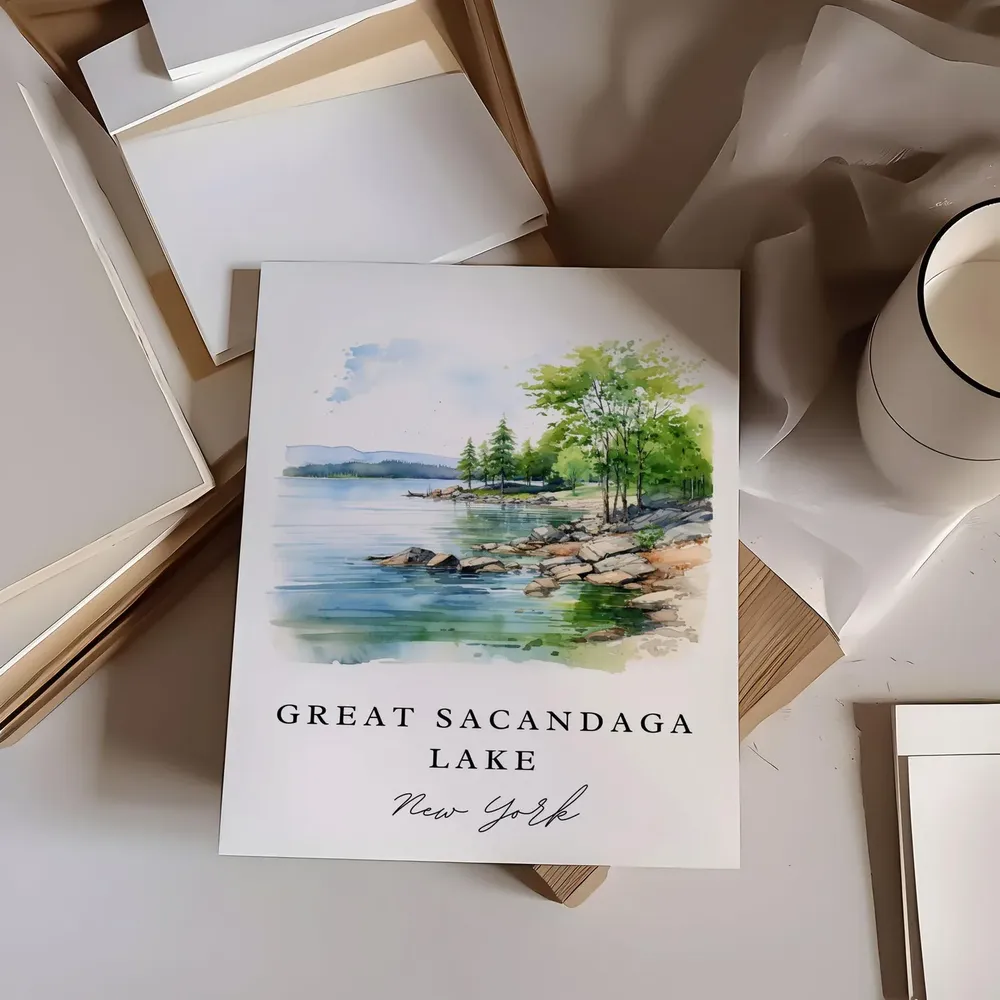 Sacandaga Lake New York Travel Poster, Custom Text - Image 6