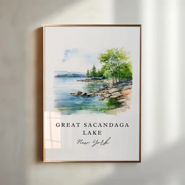 Sacandaga Lake New York Travel Poster, Custom Text