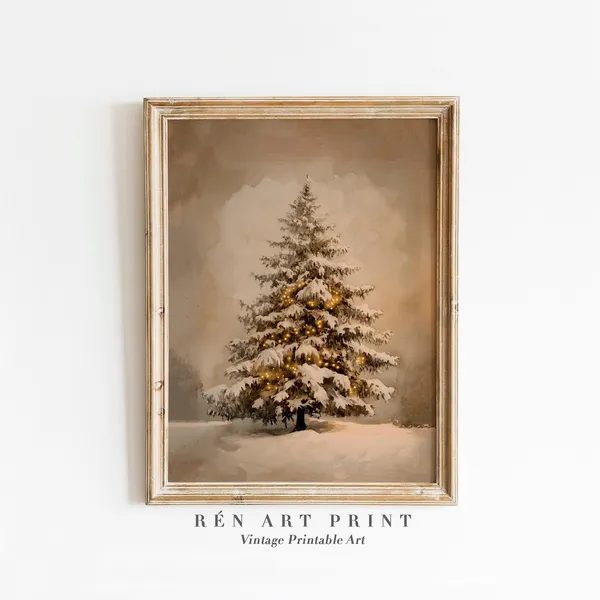Christmas Tree - Vintage Winter Art