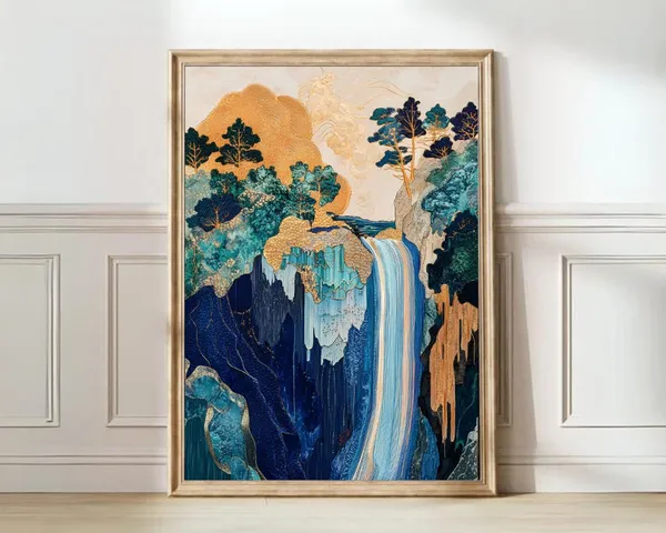 Hokusai Japanese Waterfall Vintage Art Print