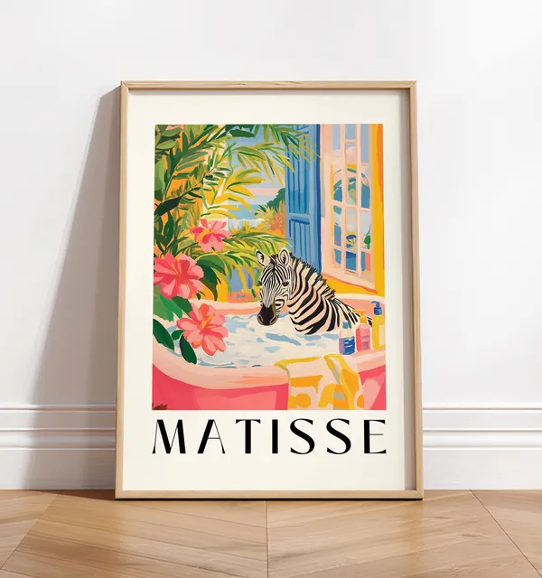 Zebra In Bathtub Funny Bathroom Art Print