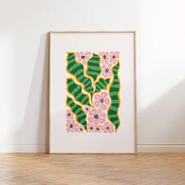 Tropical Botanical Floral Print, Jungle Flowers