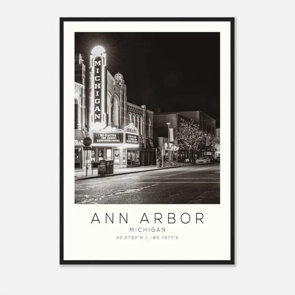 Ann Arbor, Michigan Minimalist Travel Poster
