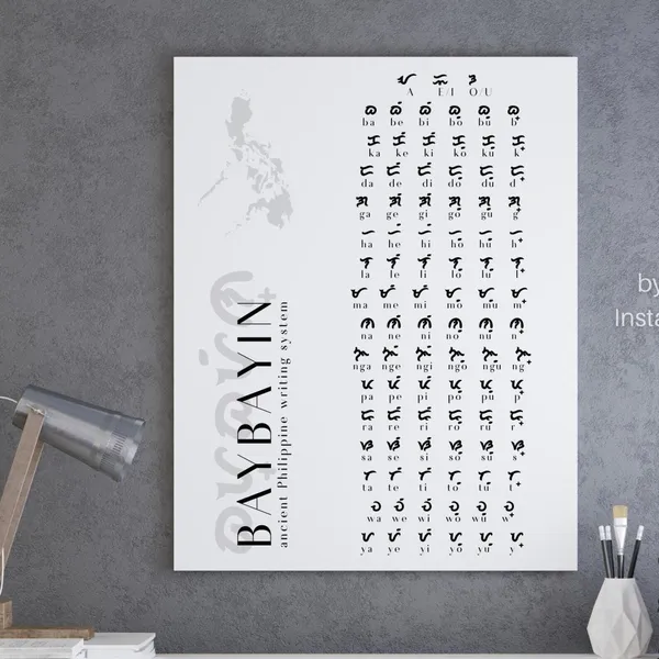 Baybayin Ancient Filipino Script, Philippine Art Print