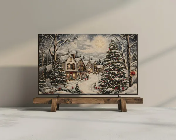 Vintage Christmas Tapestry Frame TV Art Print