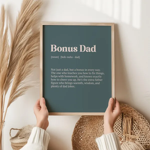 Bonus Dad Definition Art Print, Funny Christmas Gift