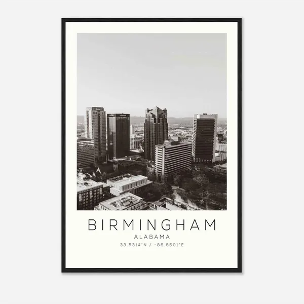 Birmingham Alabama Minimalist Travel Poster, Art Print