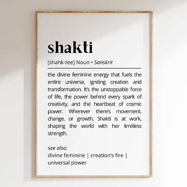 Shakti Definition Divine Feminine Sanskrit Art Print