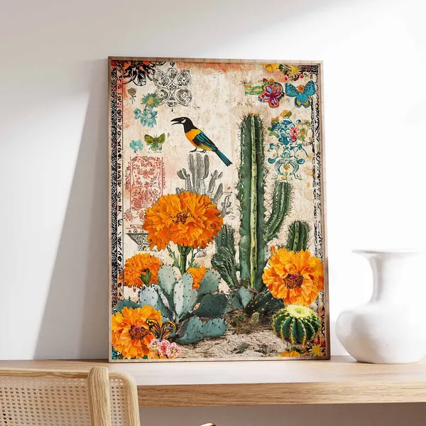 Mexican Vintage Botanical Wall Art Print