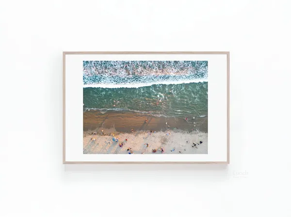 Santa Monica Beach Waves Travel Poster, Summer Homes