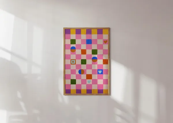 Colorful Geometric Abstract Living Room Art Print