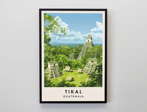 Tikal National Park Travel Poster, Guatemala
