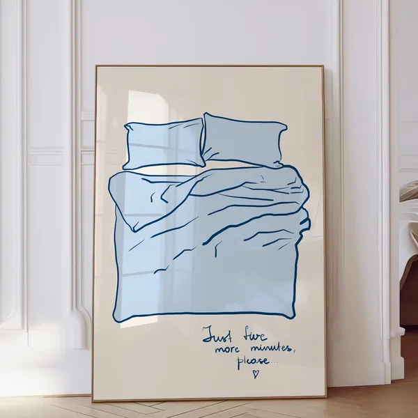 Stay In Bed Funny Bedroom Art Print, Sketch