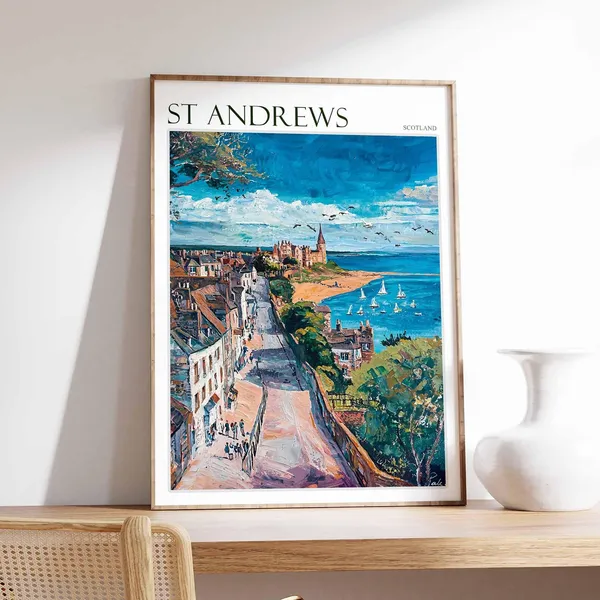 St Andrews Travel Poster, Scotland Decor Print