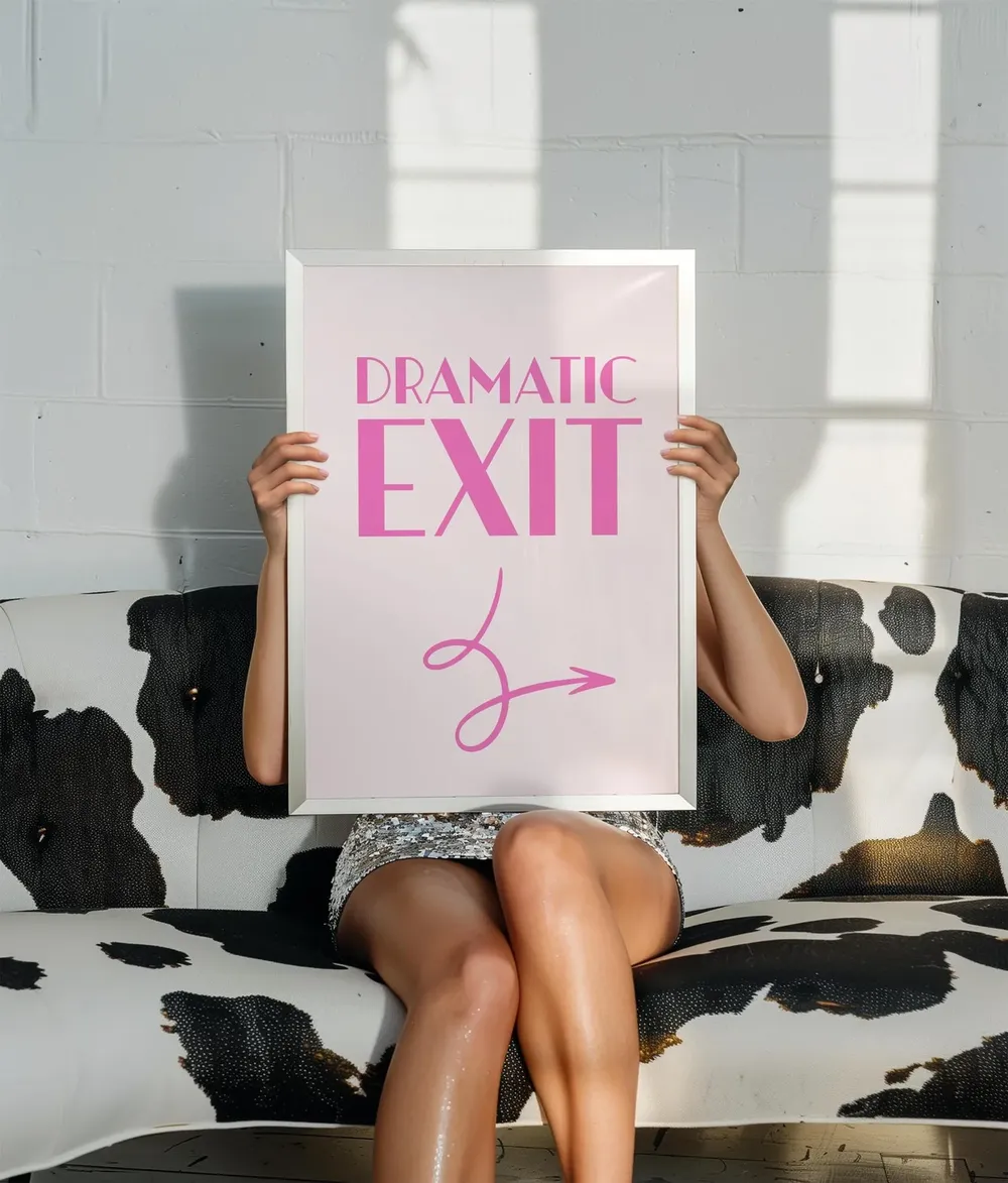 Dramatic Exit Theatre Lover Art Print, Drama Room Decor - Image 2