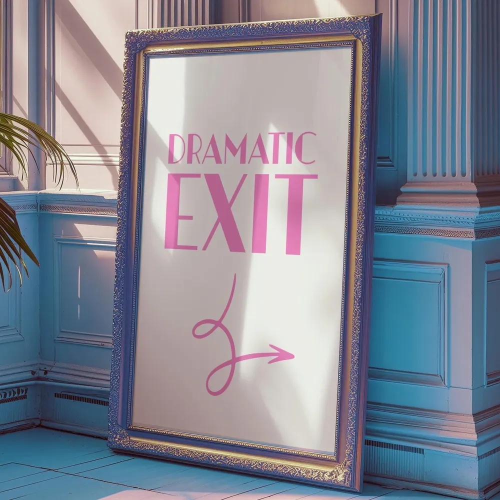 Dramatic Exit Theatre Lover Art Print, Drama Room Decor - Image 5