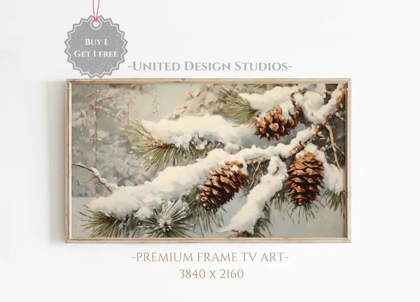 Winter Christmas Tree Pinecone Art Print