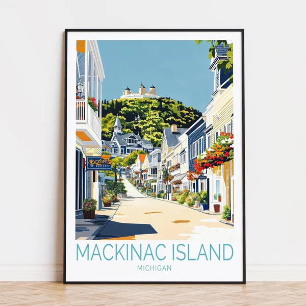 Mackinac Island Travel Poster, Michigan Travel Poster