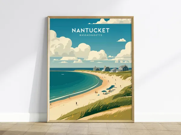 Nantucket Coastal Scenery Art Print, Massachusetts Island