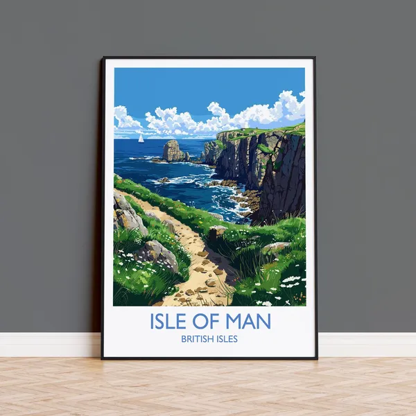 Isle Of Man Travel Poster, British Isles Coast