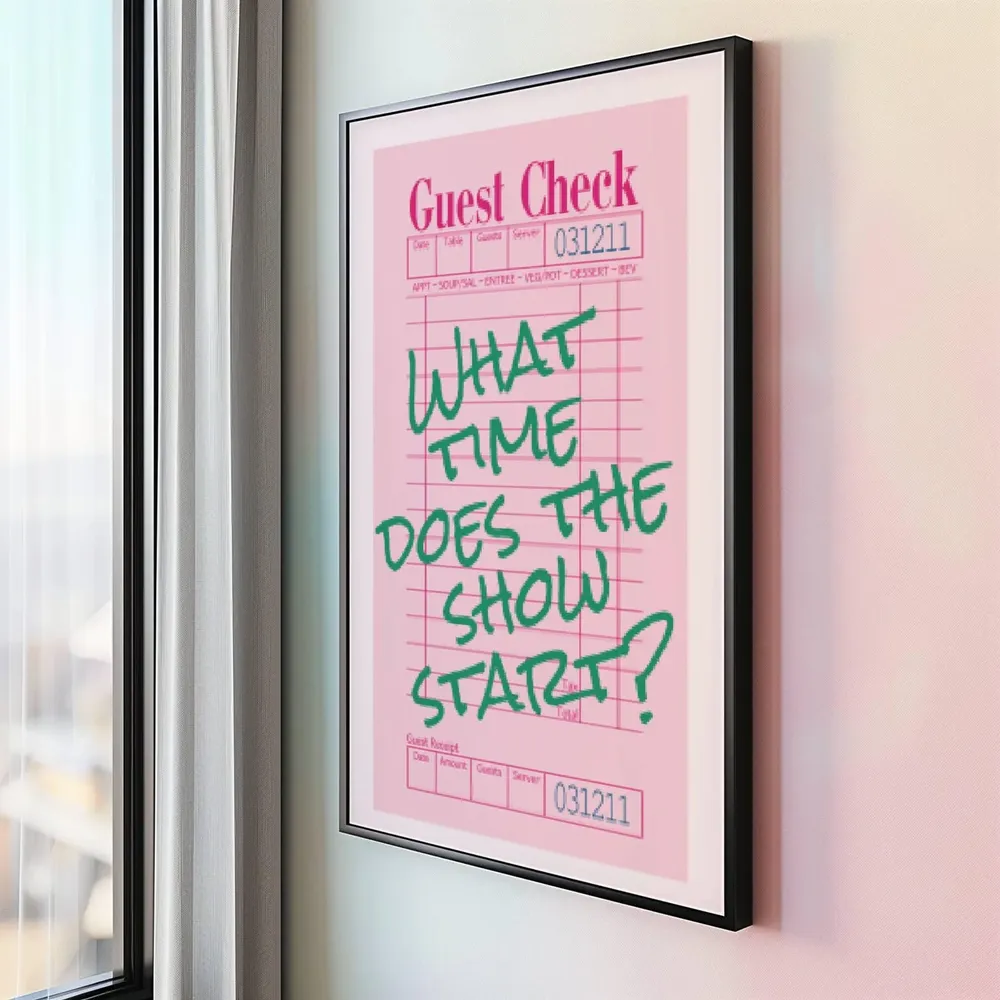 Guest Check Quote Art Print, Retro Theatre Lover - Image 2