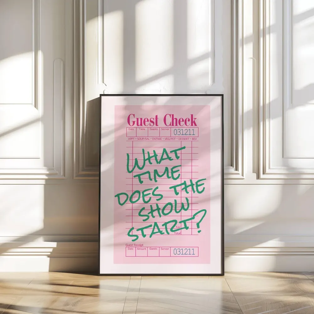 Guest Check Quote Art Print, Retro Theatre Lover - Image 3