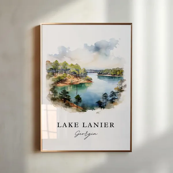 Lake Lanier Georgia Travel Poster, Gainesville Decor