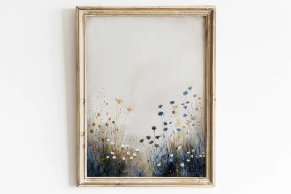 Wildflower Vintage Floral Art Print, Rustic Botanical Decor