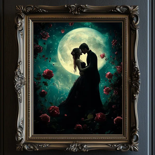 Dark Romance, Dark Academia Full Moon Art Print
