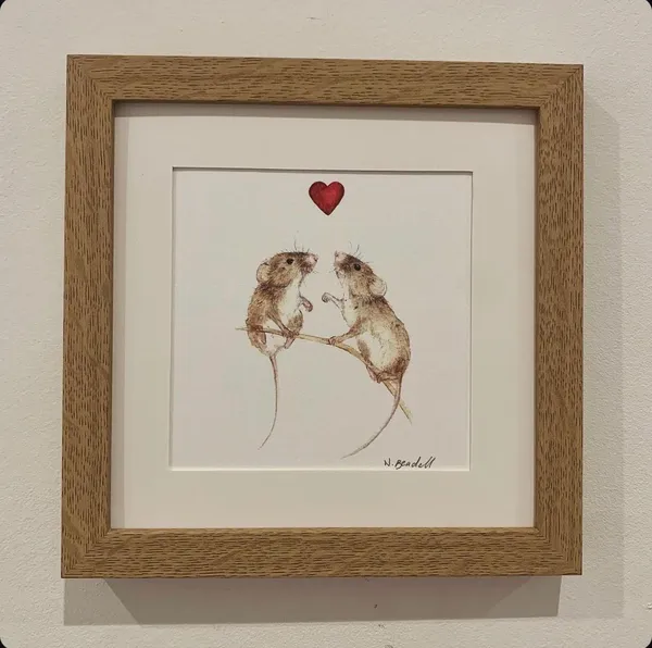 Mice and Heart Art Print
