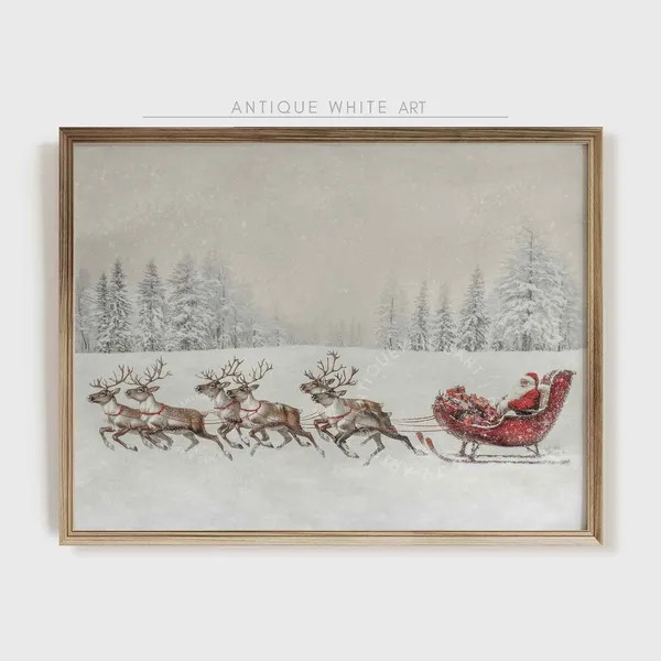 Santa Claus Christmas Wall Art Holiday Poster